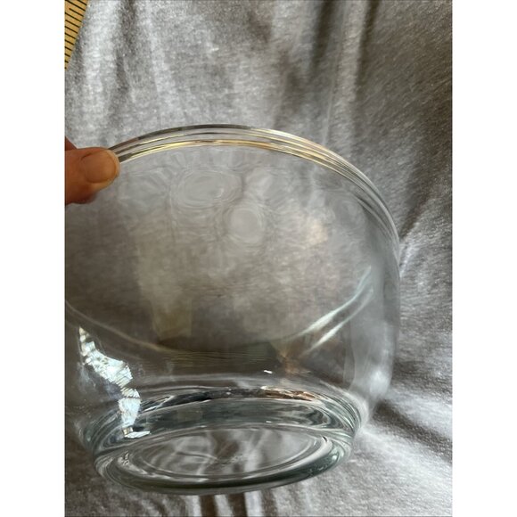 Vintage Mixing Serving Clear Glass Bowl Made in Mexico 8” & 9" Lot of 2 Heavy - Picture 10 of 11
